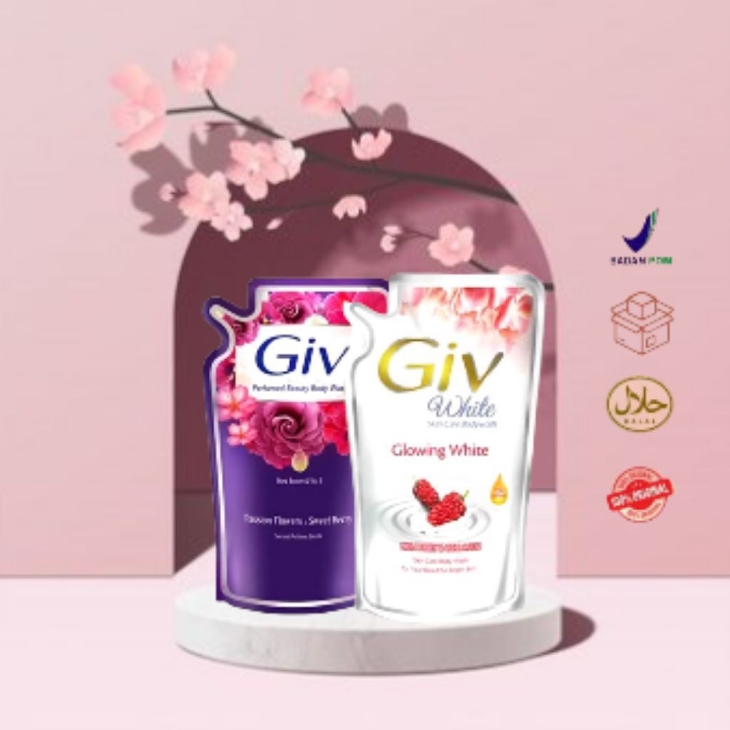 GIV SABUN CAIR SABUN MANDI 825 ML FREE BOTOL PUMP