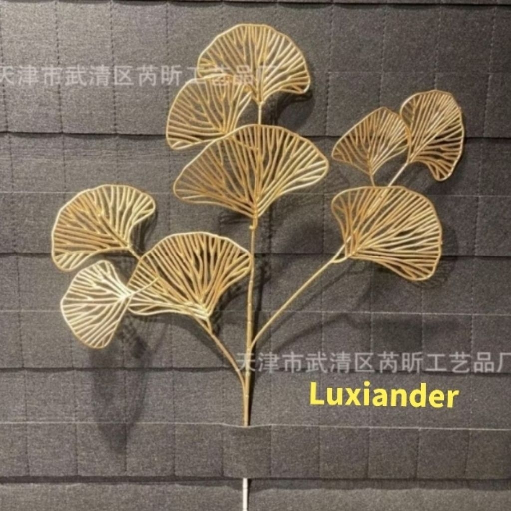 Luxiander Bunga Ginko Gold golden leaf daun gold Artificial