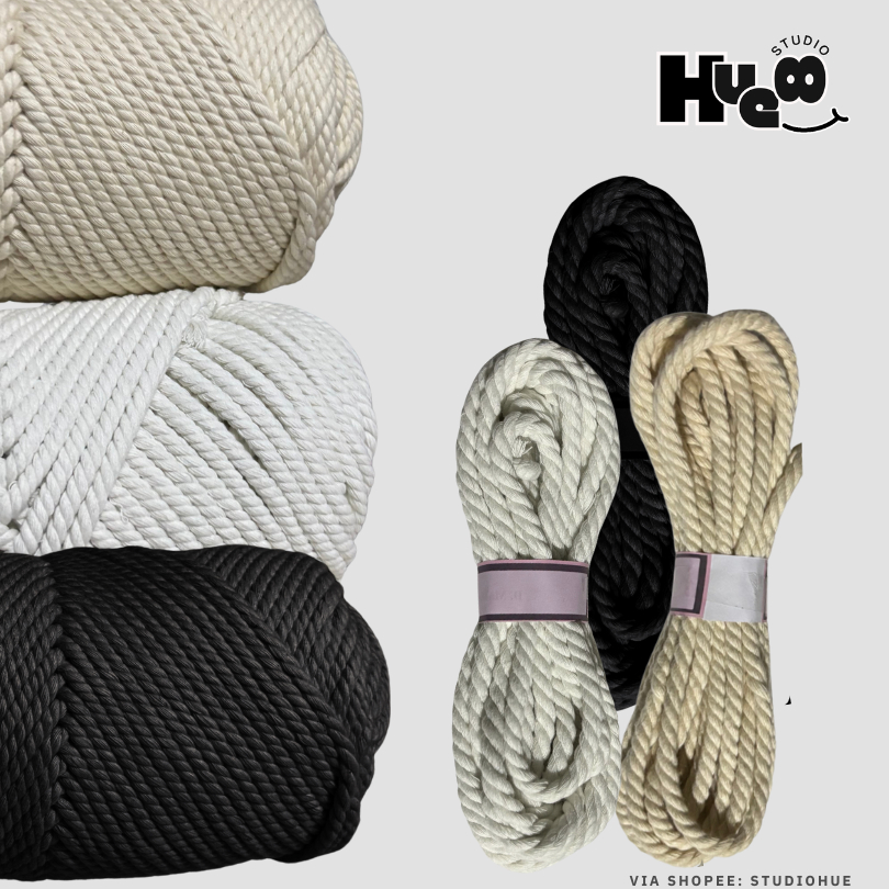 (5 Meter) Tali macrame katun atau Macrame Cotton Rope 5mm