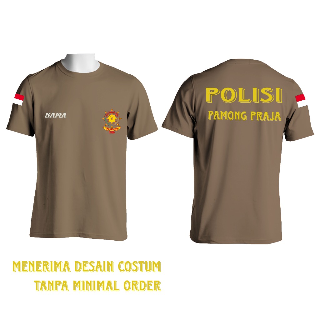 Baju Kaos Dalam / Dalaman POL PP Polisi Pamong Praja Kaos Polisi Coklat Terbaru