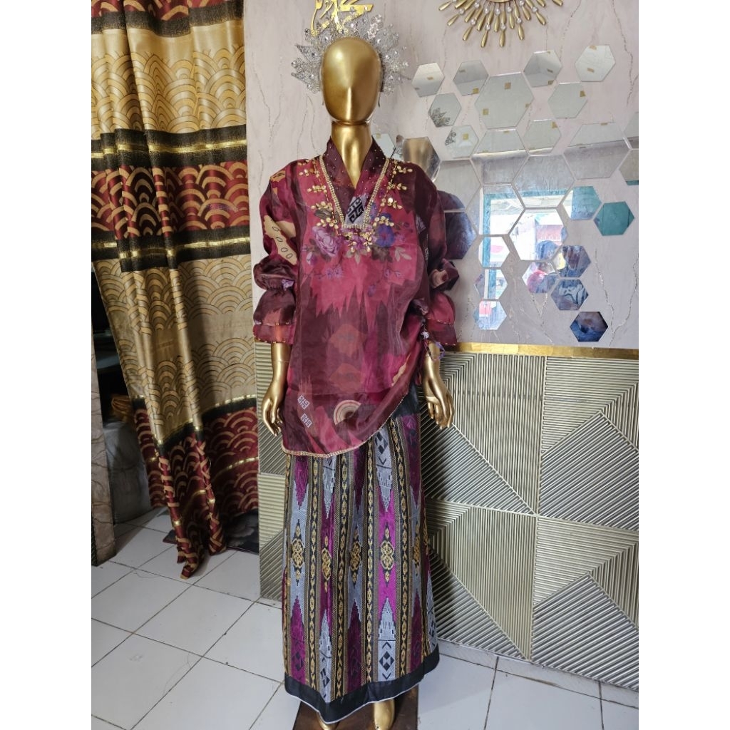 BAJU BODO MOTIF PRINTING BUNGA LAGOSI