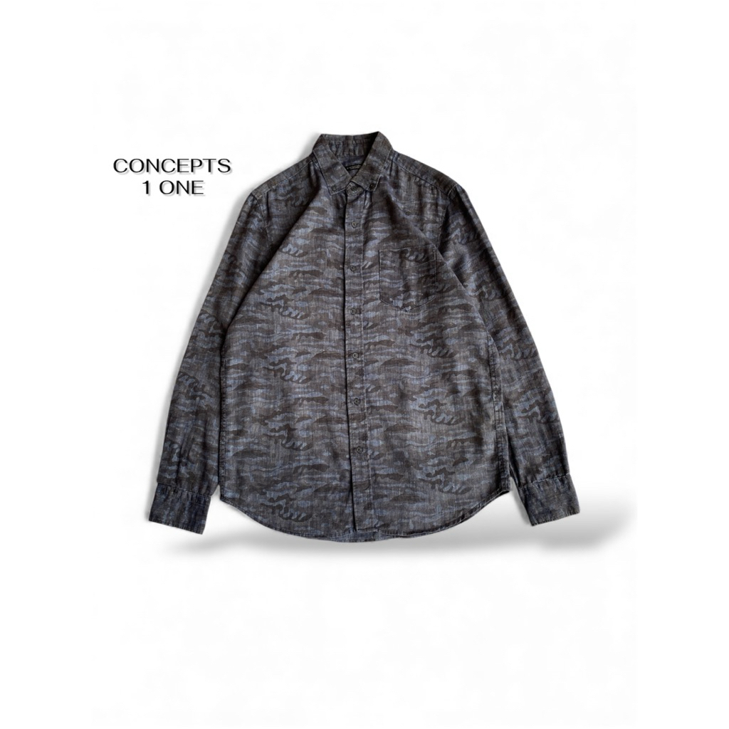 CONCEPTS 1 ONE guaranteed quality kemeja lengan panjang bermotif cemo