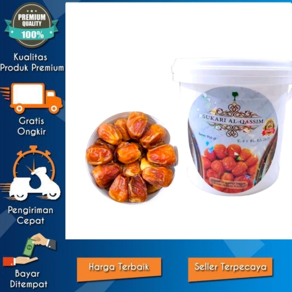 KURMA SUKARI EMBER 750 GR/KURMA AL QASEEM EMBER BUAH AL QASSIM VIRAL MADINAH