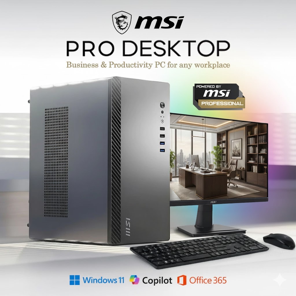 MSI PRO DESKTOP PC RYZEN 5 5500GT - 16GB 1TB W11+OFFICE 365 BUSINESS FREE MONITOR LED 24 INCH