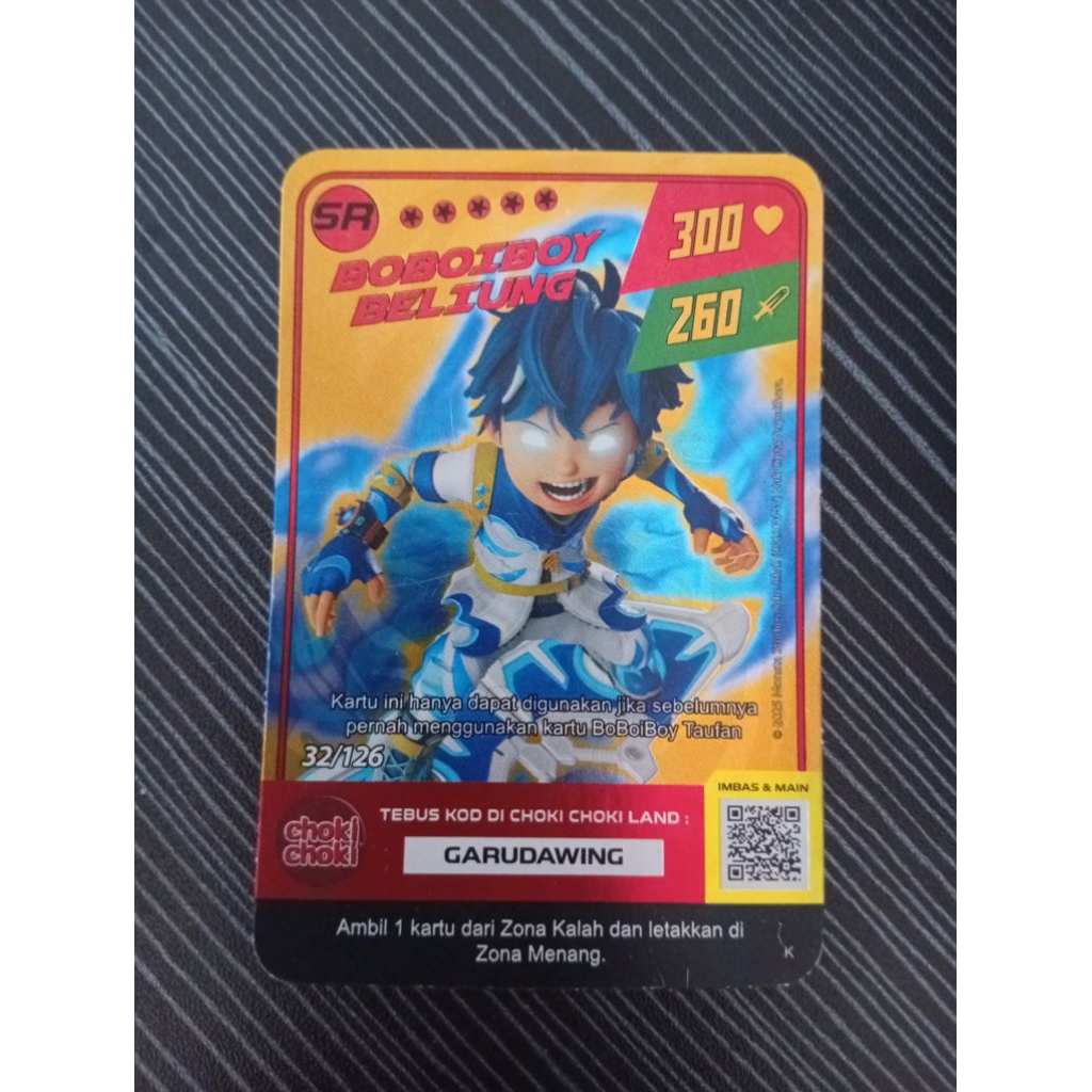KARTU RARE BOBOIBOY CHOKI CHOKI GOLD CARD BOBOIBOY BELIUNG (SR RANK CARD) MONSTA GALAXY CARD X CHOKI