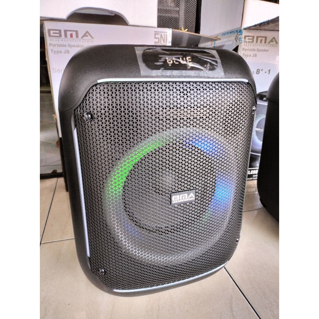 Speaker Portable/Bluetooth BMA 8 Inch Bluetooth Wireless - GRATIS 2 Mic Wireless - Cocok Senam Karao