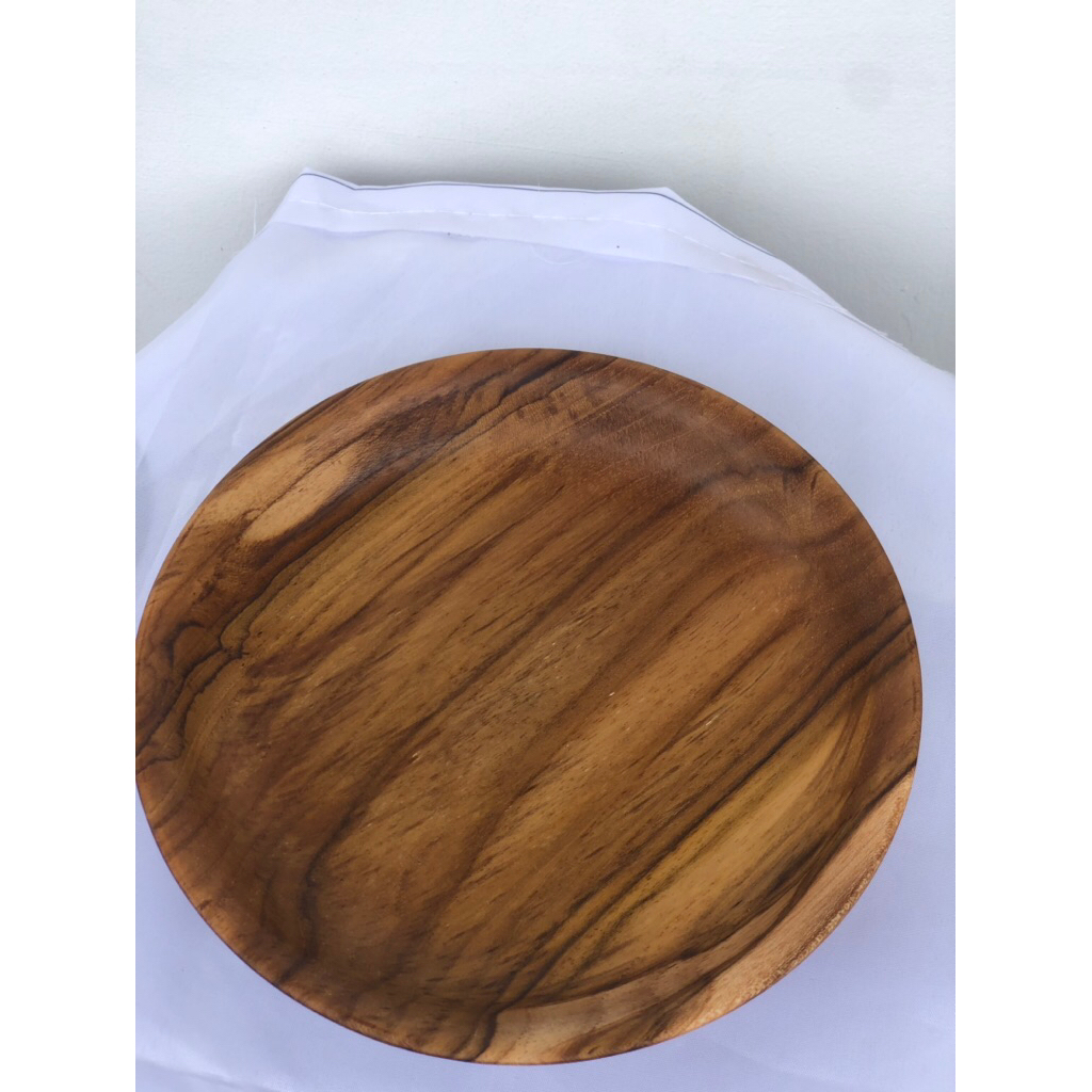 Piring Kayu Bulat Premium – Finishing Food Grade