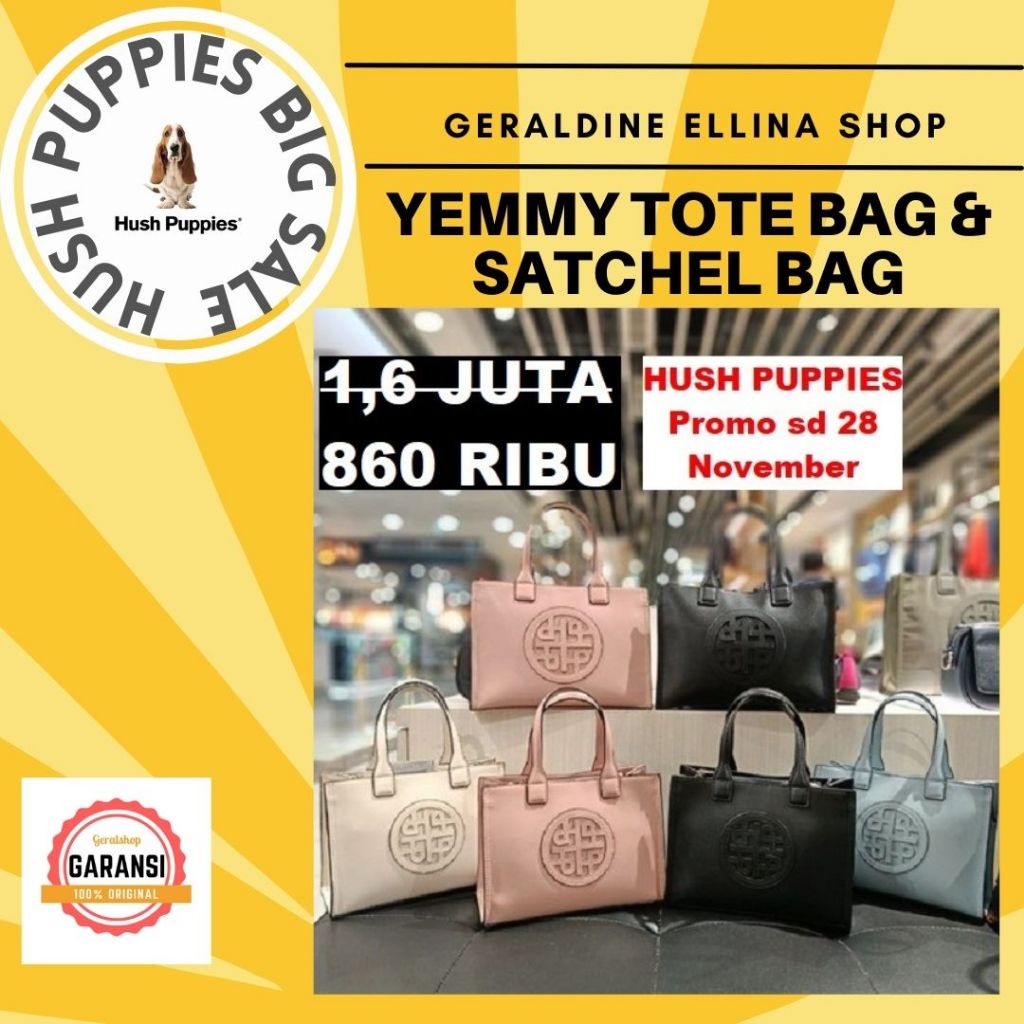 Tas Tote Bag Wanita Hush Puppies ori 100% seri YEMMY