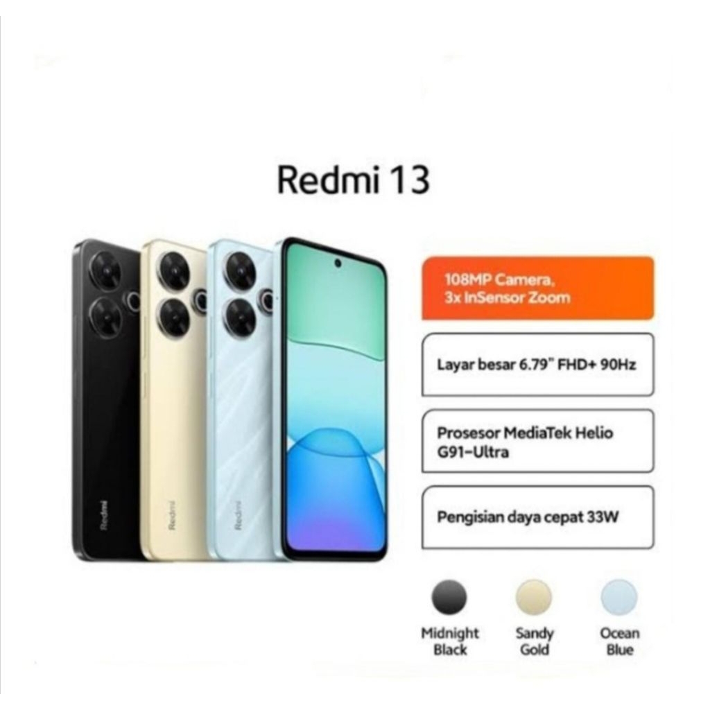 HP XIAOMI REDMI 13 8/256 GB - XIAOMI 13 RAM 8GB ROM 256GB GARANSI RESMI