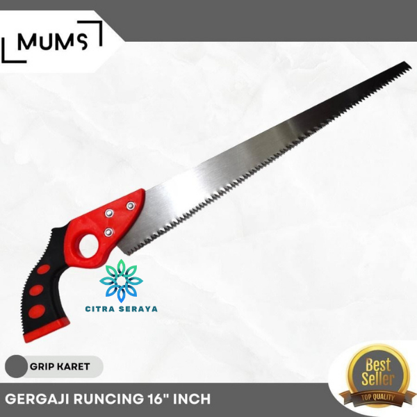 Gergaji Runcing Lancip Teflon Potong Kayu Triplek Kikir Mesin 16" Inch Gergaji Pemotong Ranting Daha