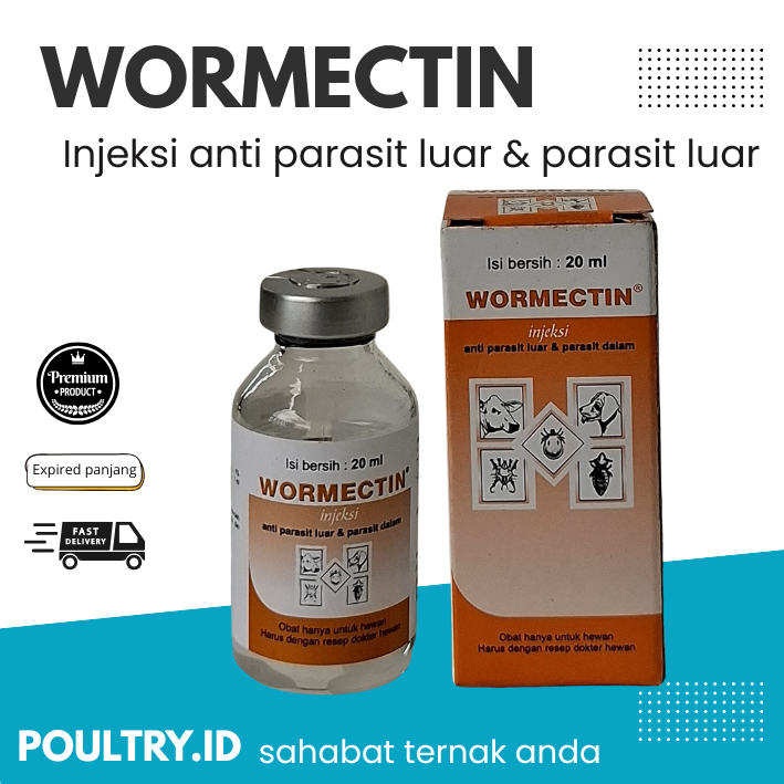 Terbaik Wormectin 20ml Obat Scabies Kutu Jamur Cacing