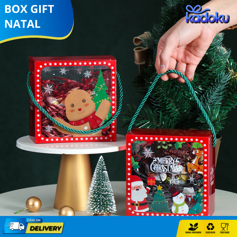 Kotak Kue Natal / Box Hampers Cookies Natal / Kardus Box Cake Natal / Kotak Cake Souvenir Natal