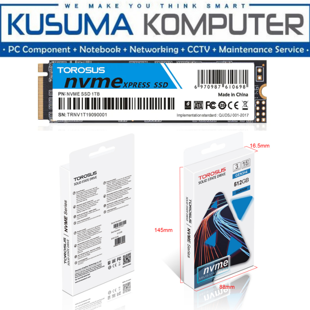 TOROSUS NVME SSD G38 512GB M.2 NVME Gen3