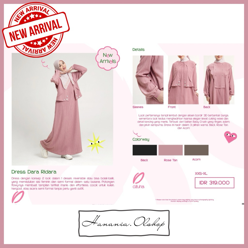 DISKON RABBANI - NEW ARRIVAL Dresslim Dara Ridara Dluha | gamis rabbani | gamis polos | gamis remaja
