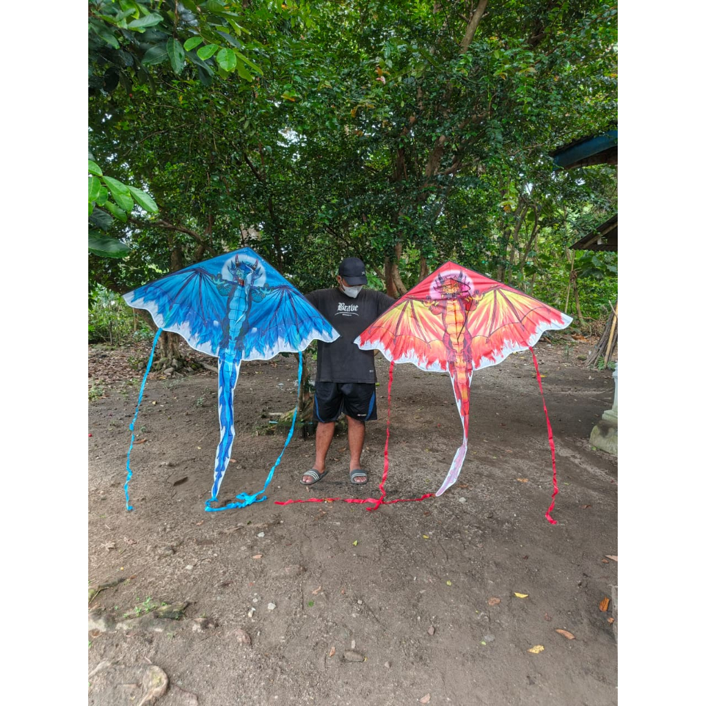 LAYANGAN NAGA DAN MONYET KAIN JUMBO 1.4M BONUS TALI/BENANG LAYANGANNYA 100 Meter