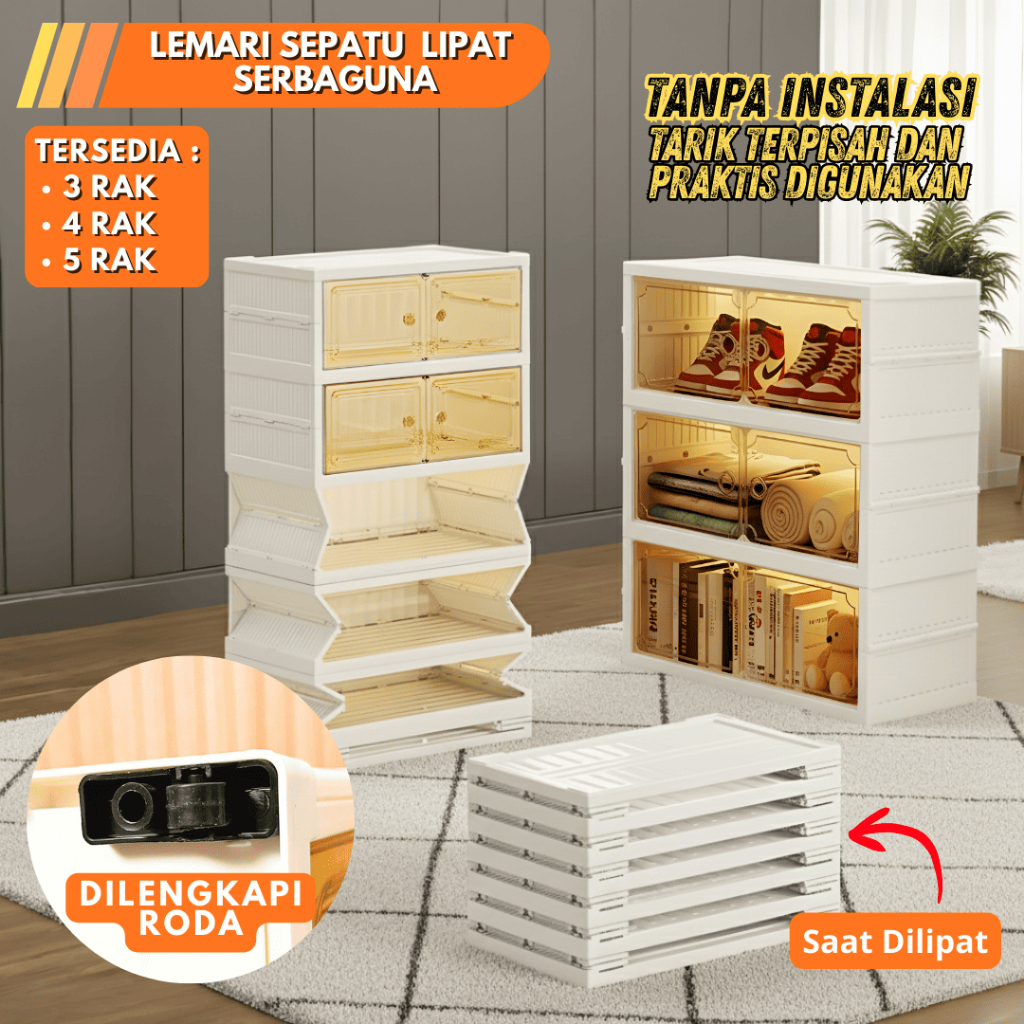 LEMARI SEPATU / LEMARI PENYIMPANAN SERBAGUNA LIPAT