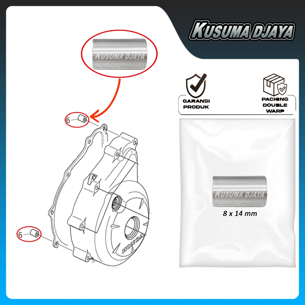 PIN DOWEL BOSH BLOK MAGNET VERZA CRF 150 SATUAN 8X14MM