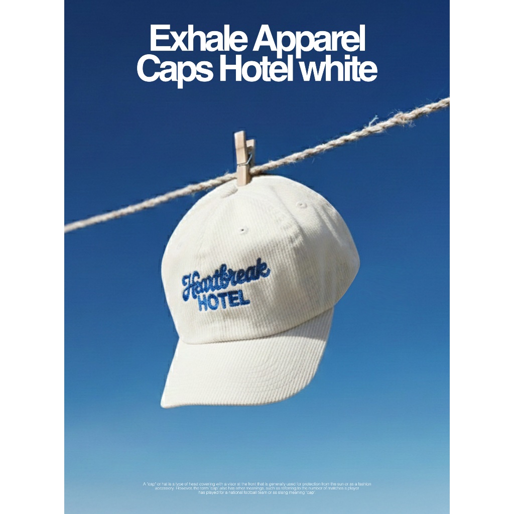 Exhale Apparel Caps Topi Hotel Corduroy White