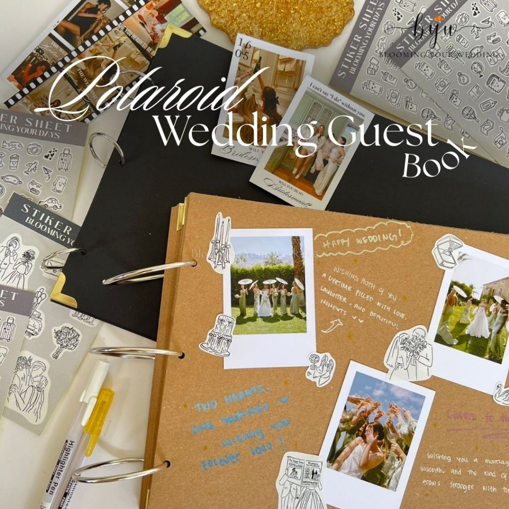 bloomingyourwedding Polaroid Wedding Guest Book Buku Tamu Scrapbook Album Foto Scrapbook Untuk Album