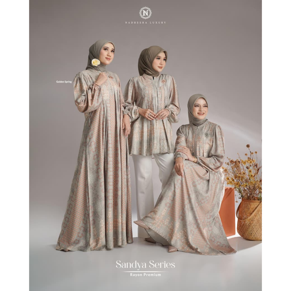 NADHEERA LUXURY - Sandya Series Dress / Midi / Blouse Bahan Rayon Premium