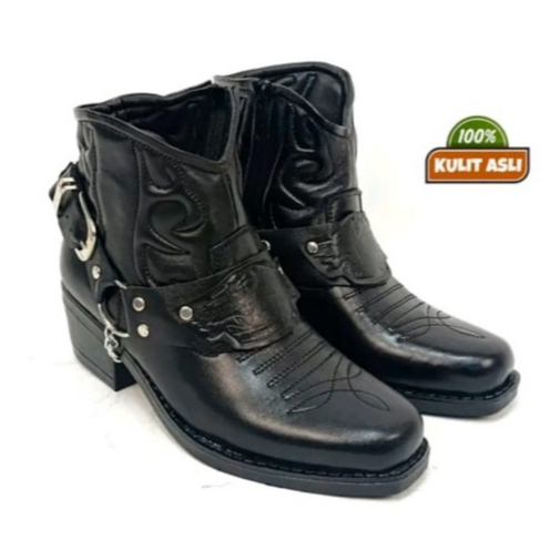 SEPATU PRIA | SEPATU MOTOR | SEPATU TOURING | SEPATU BOOT PRIA KULIT SAPI CBRLK 218