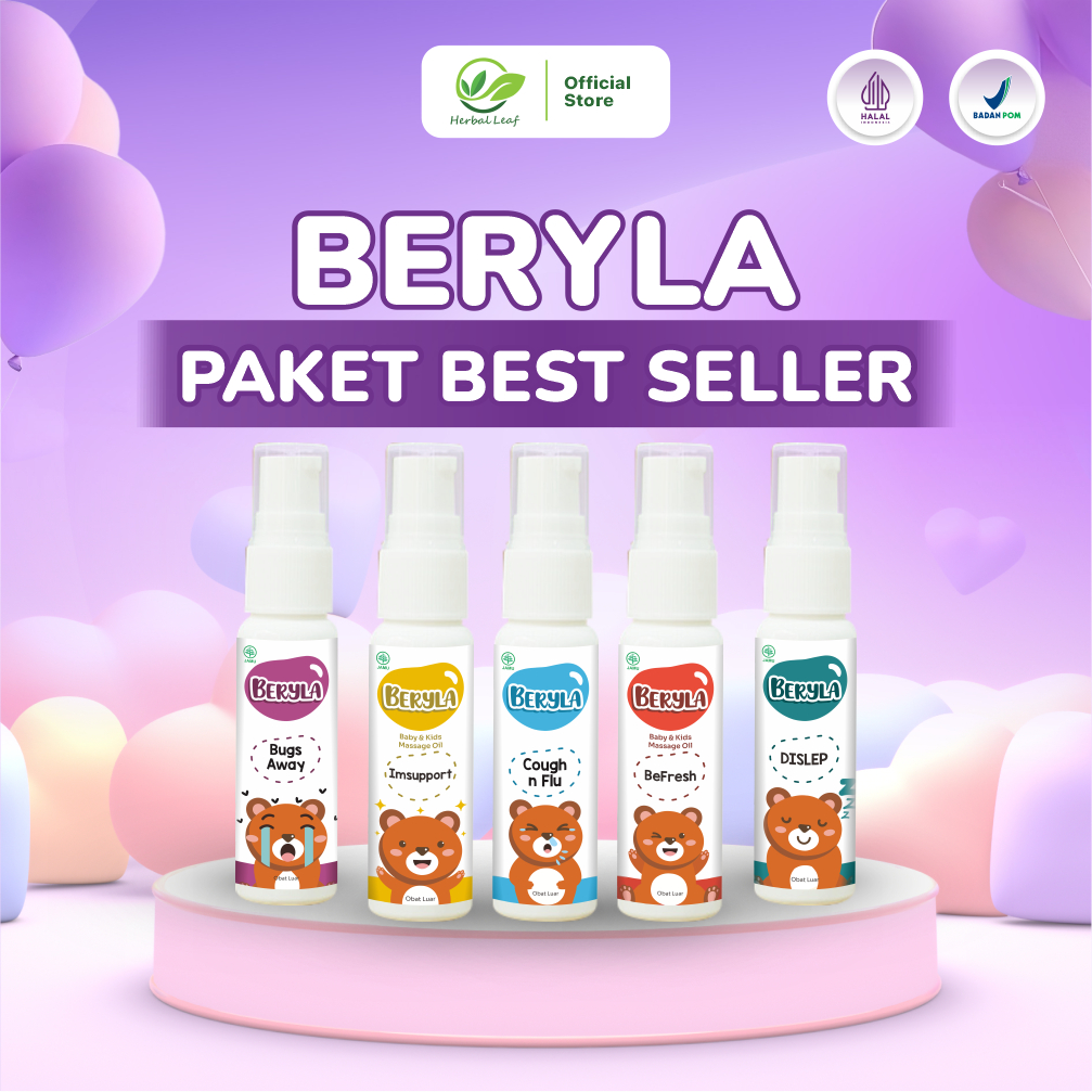 PAKET 5 Pcs Beryla Baby Soothing Massage Minyak Balur untuk Bayi