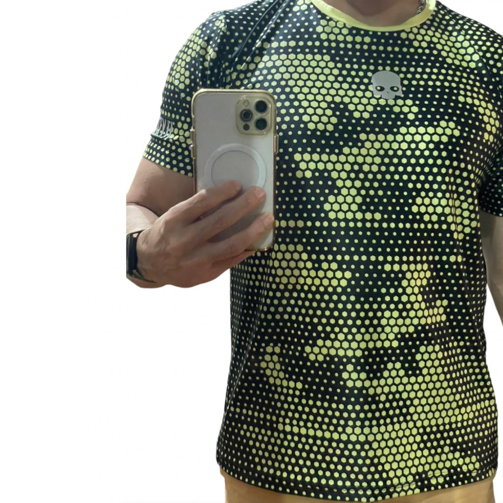 Kaos Olahraga Abstrak Yellow  / Kaos Padel / Kaos Tenis / Kaos Running / Kaos Gym / Kaos Badminton /