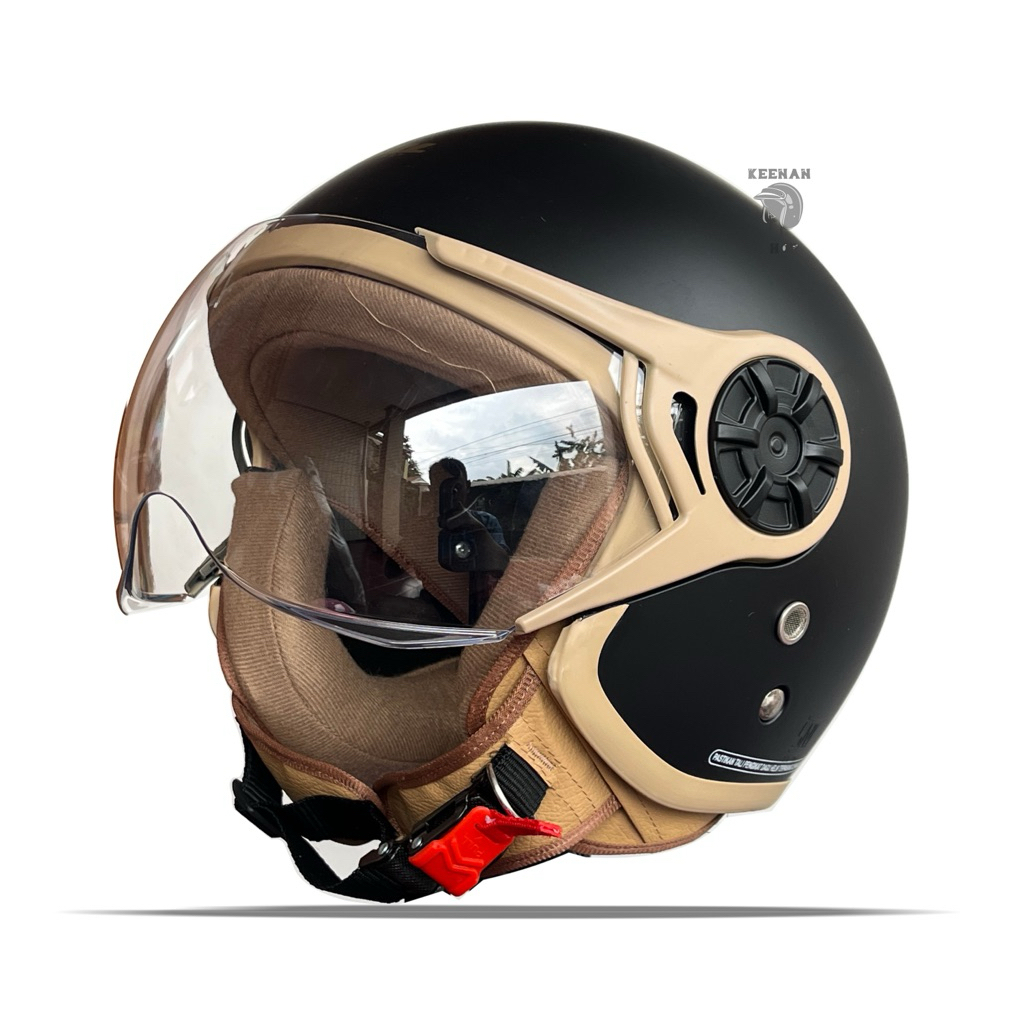 Helm Bogo Retro Hijab Friendly VRL Kaca Pilot Dewasa Wanita Premium SNI