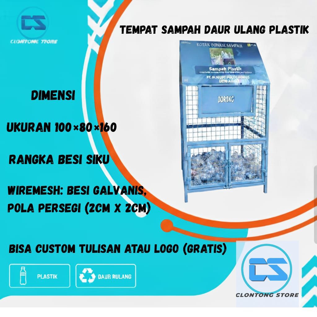 tempat sampah daur ulang botol plastik