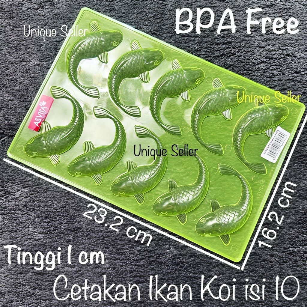Cetakan Coklat Agar Puding Jelly Ikan Koi 10 ASVITA / Cetakan Coklat Jelly Puding Ikan Koi isi 10 / 