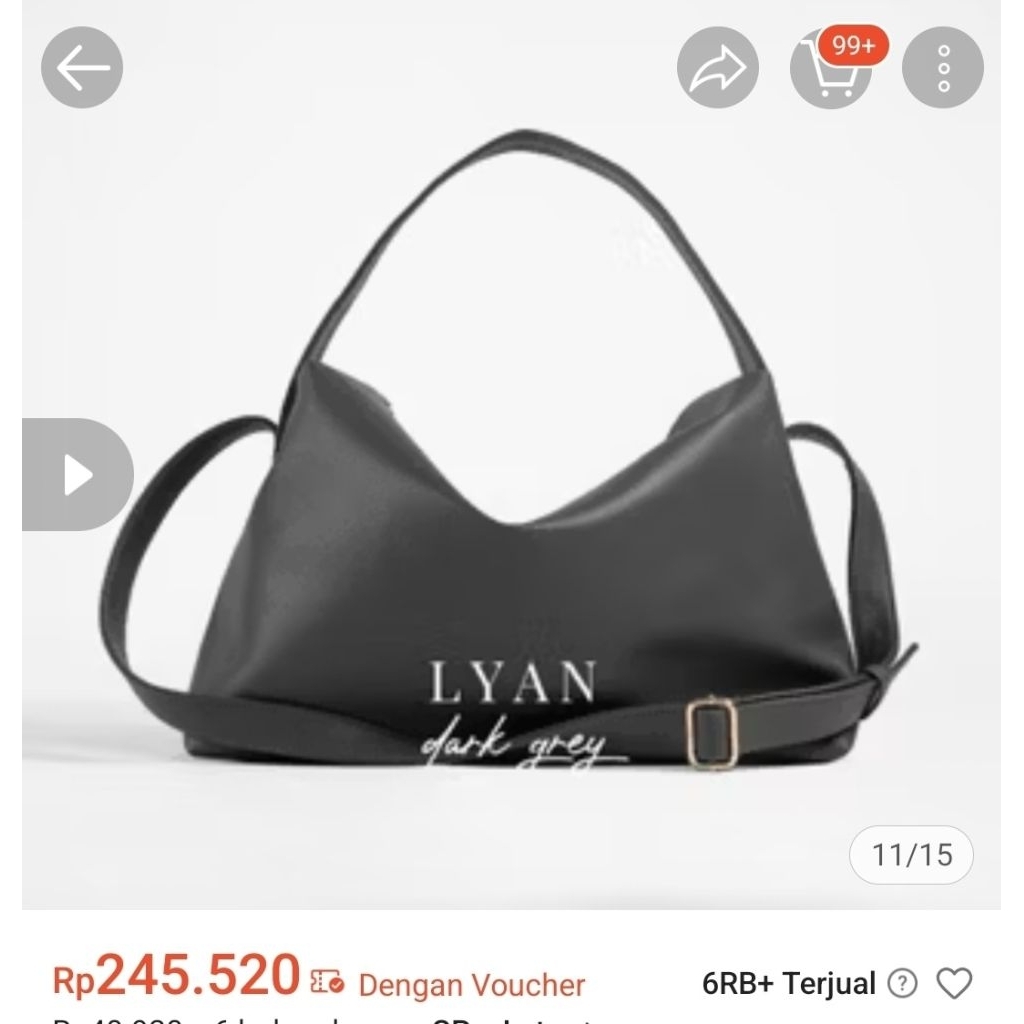 preloved amreta lyan bag (dark grey)