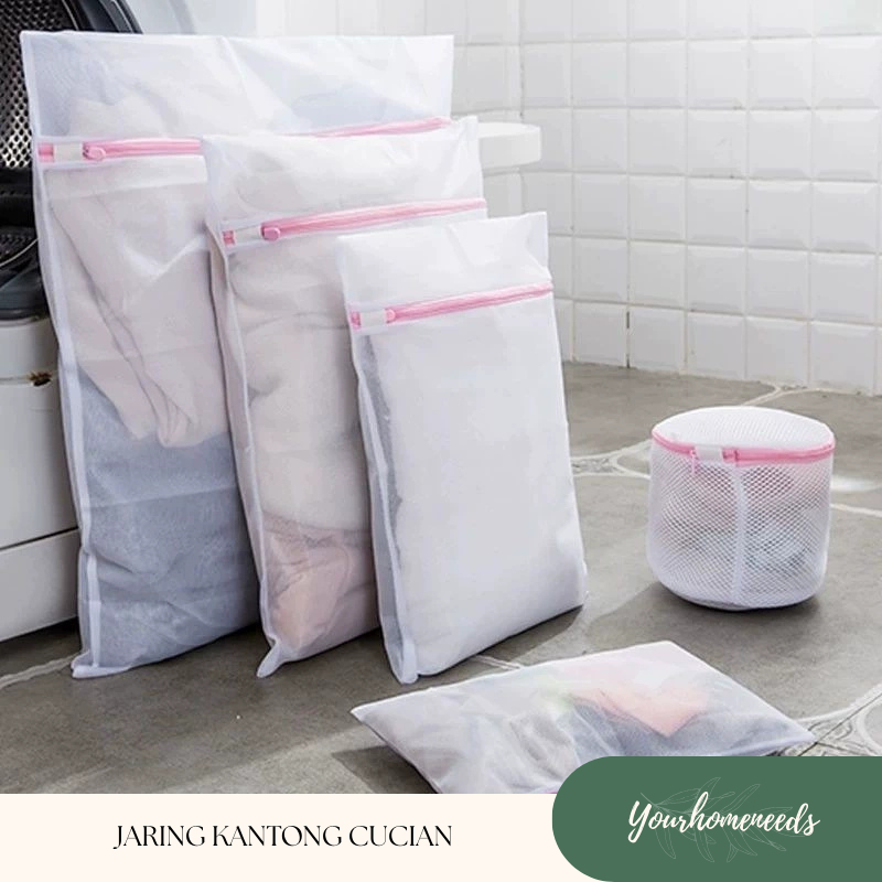 YH LAUNDRY BAG JARING KANTONG CUCIAN KERANJANG PAKAIAN BRA MESIN CUCI RESLETING BAJU KOTOR TAS ZIPPE