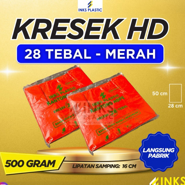 KRESEK TEBAL 28 KANTONG KRESEK WARNA PUTIH MERAH UK 28