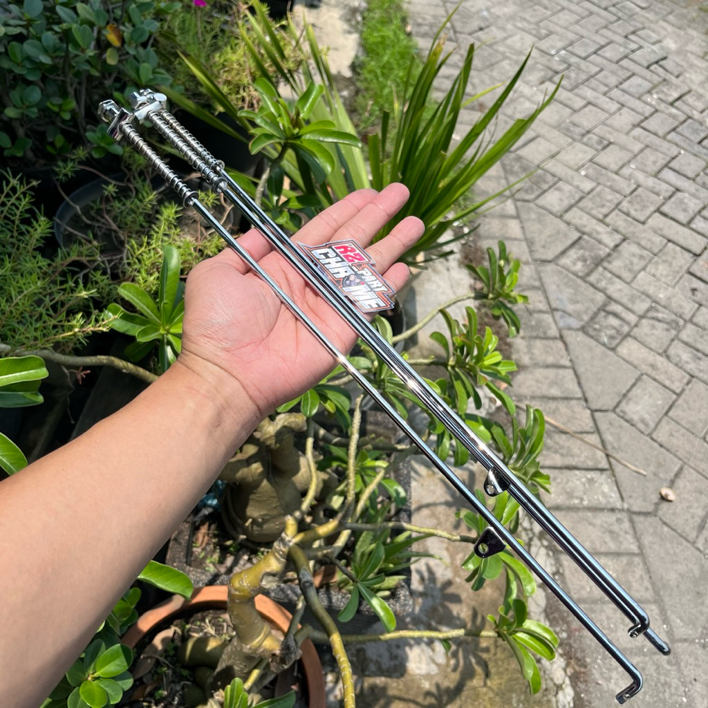 STIK REM KAWAT TIANG REM BELAKANG KHARISMA/SUPRAFIT NEW/REVO LAMA/SUPRA 125 TROMOL CHROM KROM