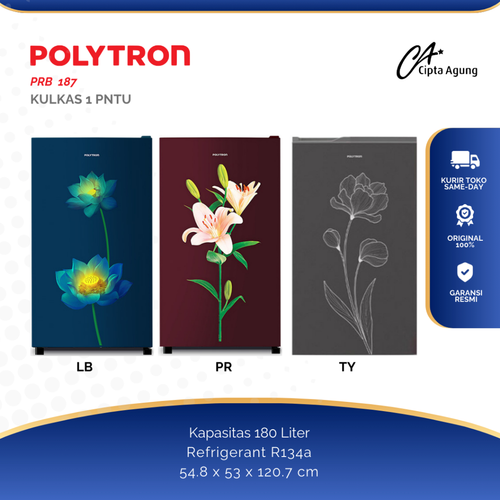 POLYTRON KULAS 1 PINTU PRB-187TY PRB187TY PRB 187 TY PRB 187TY / PRB-187LB PRB187LB PRB 187 LB PRB 1