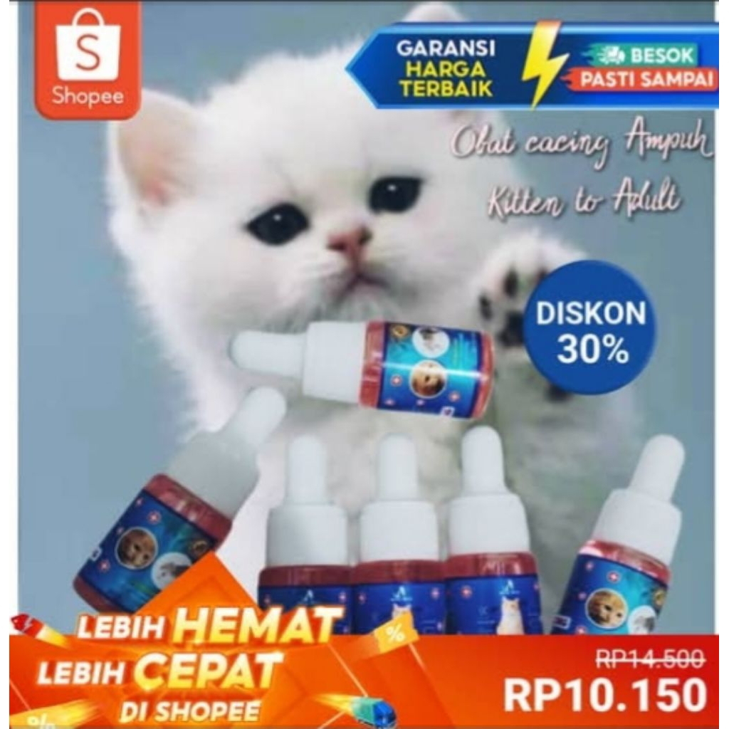 Obat Cacing Ampuh 10ml - Obat cacing kucing