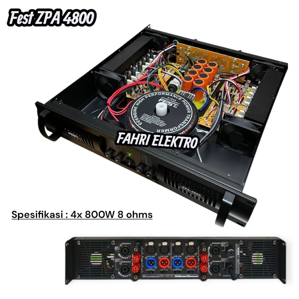 Power 4 Channel Fest HMX 4800 Original Power Amplifier Fest ZPA 4800