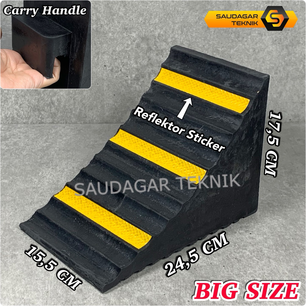 Karet Ganjalan Ban Mobil Besar 3KG Alat Penahan Ban Mobil Besar Truk Rubber Wheel Parking Chock Truc