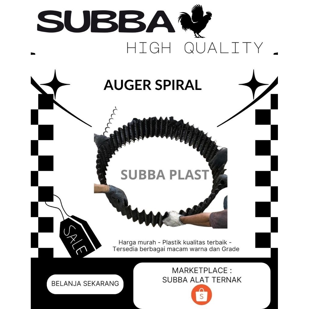AUGER SPIRAL - TEMPAT PAKAN OTOMATIS AYAM FEED PIPE