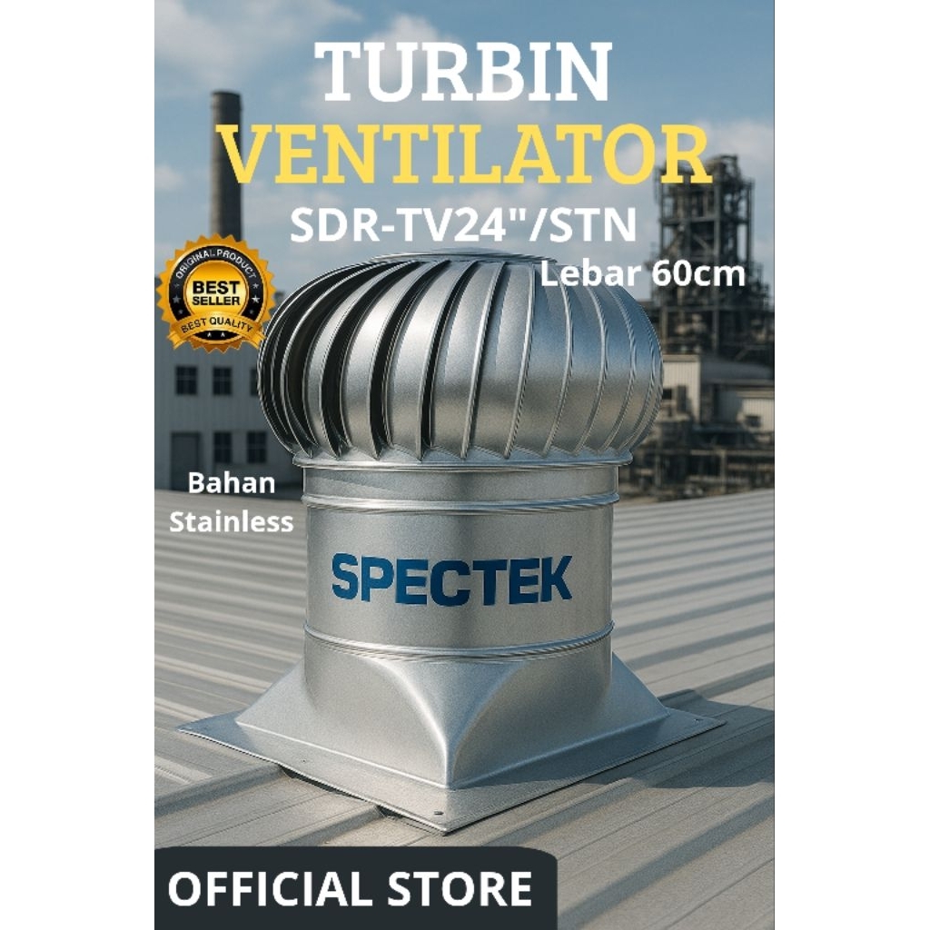 Turbin Ventilator 24 Inch Stainless SPECTEK SDR-TV24 / Ventilator Atap 60cm Tanpa Listrik