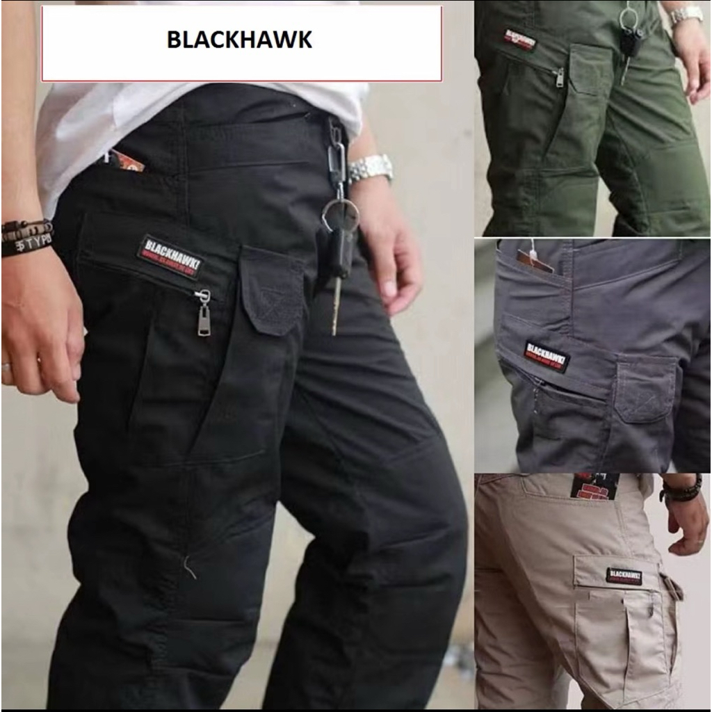 Celana Tactical Cargo Panjang Pria Blackhawk Bahan Ripstop Premium Gunung PDL Outfoor Militer Laki T