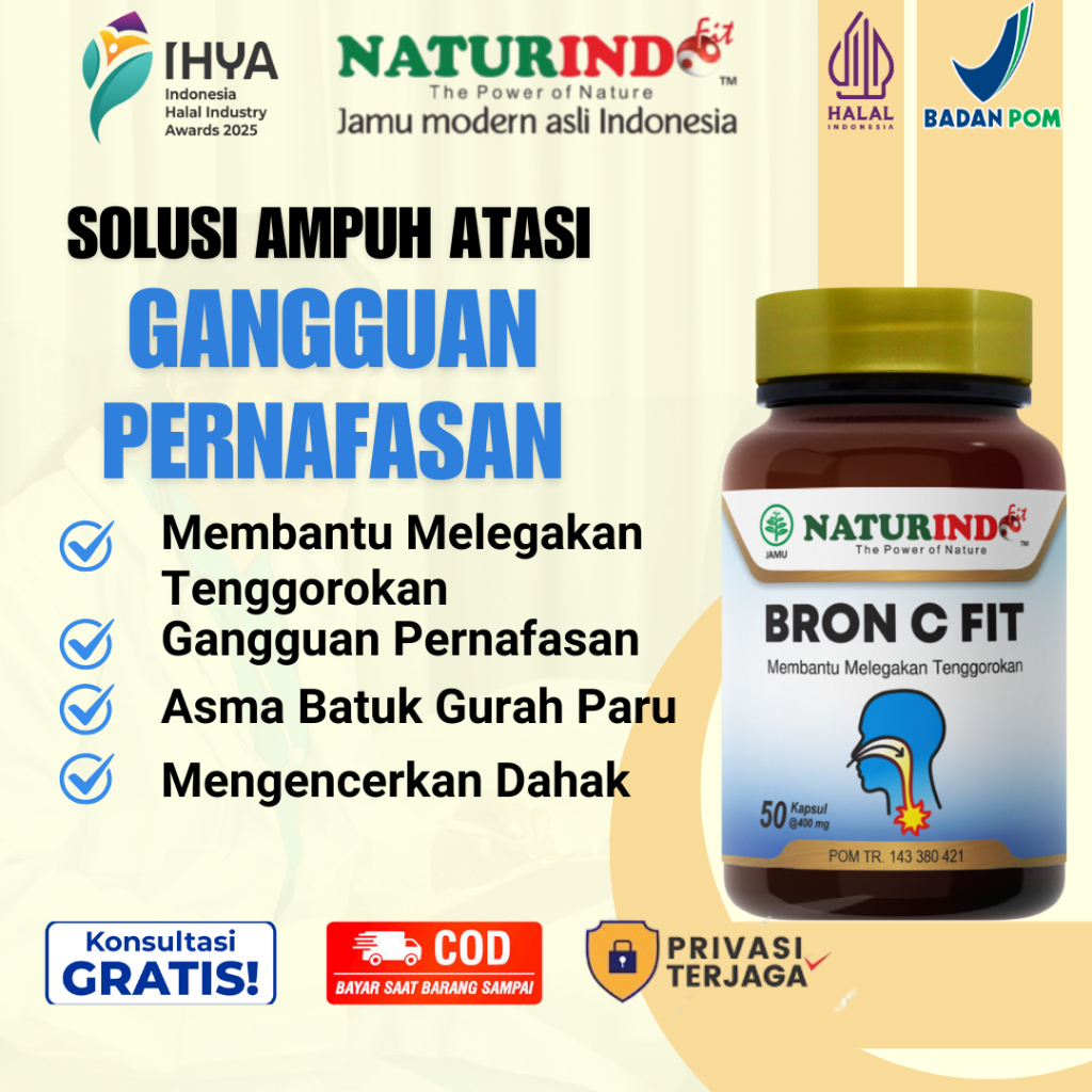 Obat herbal Bron C Fit (Spesial Atasi Pernafasan) - Bron C Fit