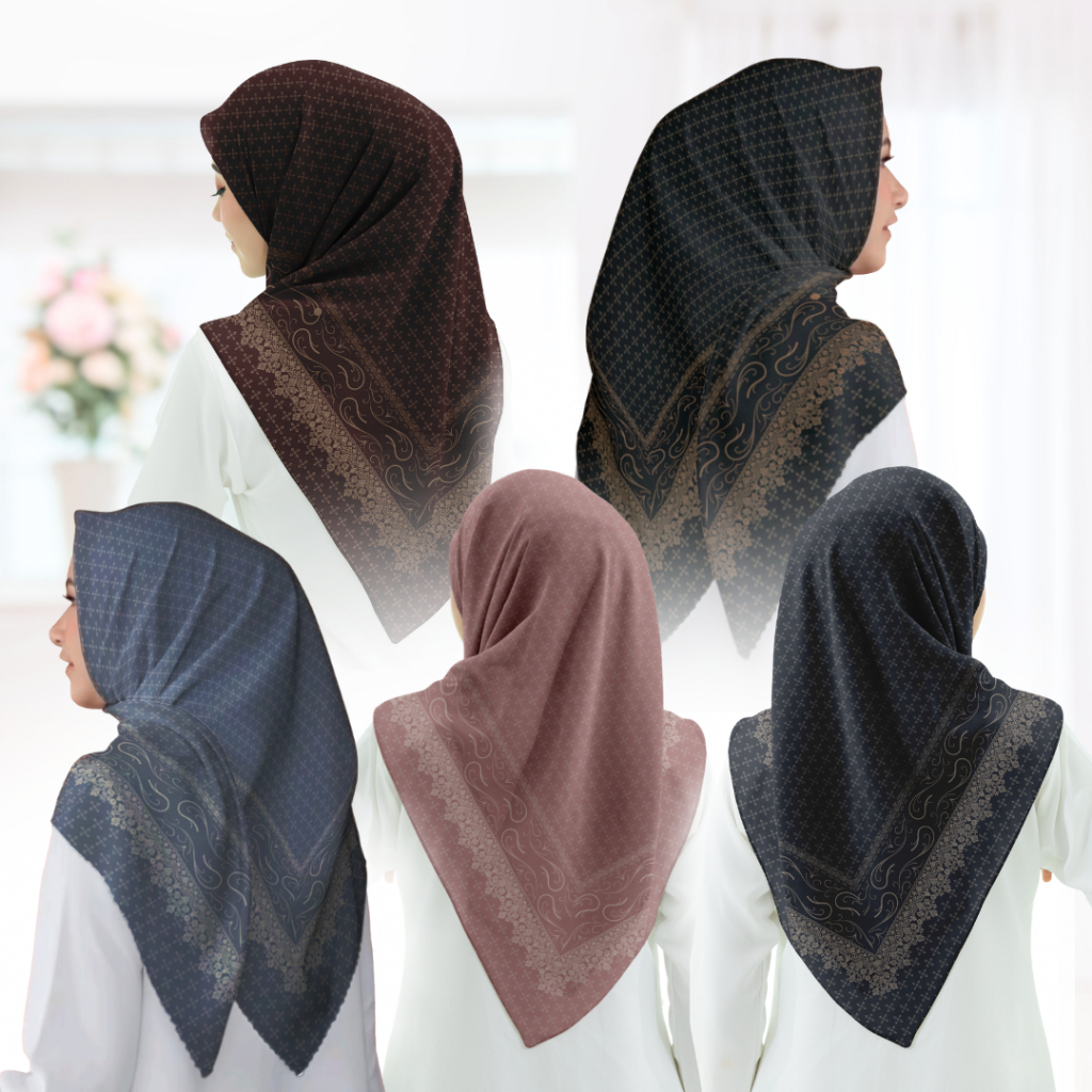 Shofa Fashion - Hijab kerudung segi empat Voal motif Series Maram