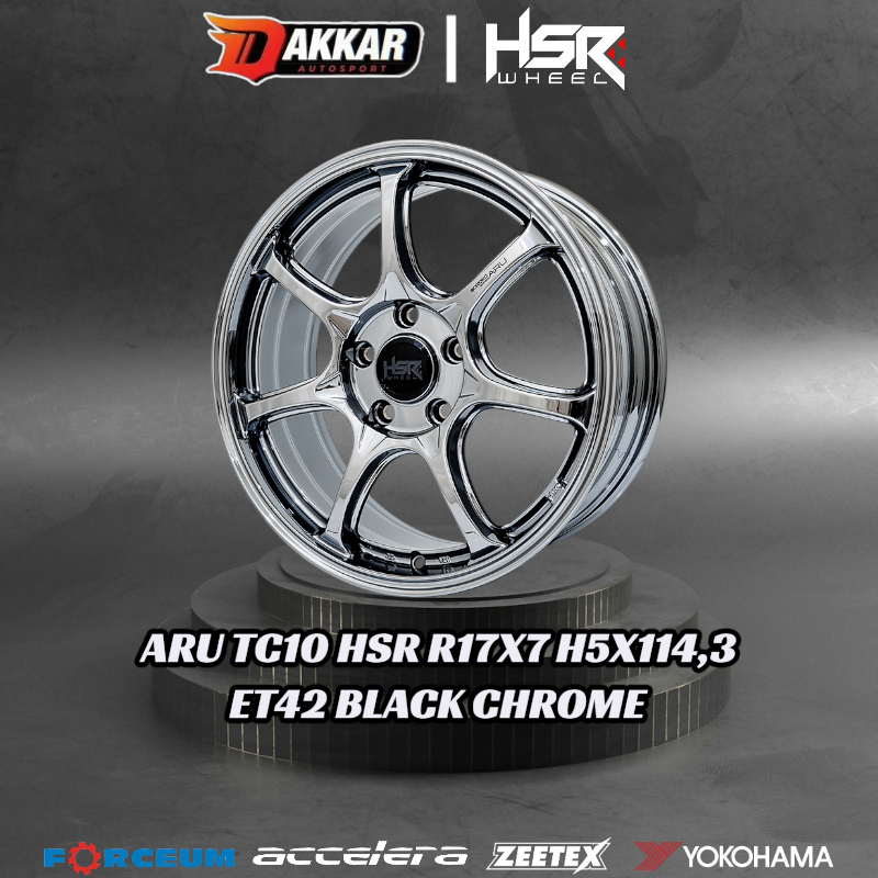velg mobil model terbaru ring 17 hsr aru hole 5x114,3 black chrome