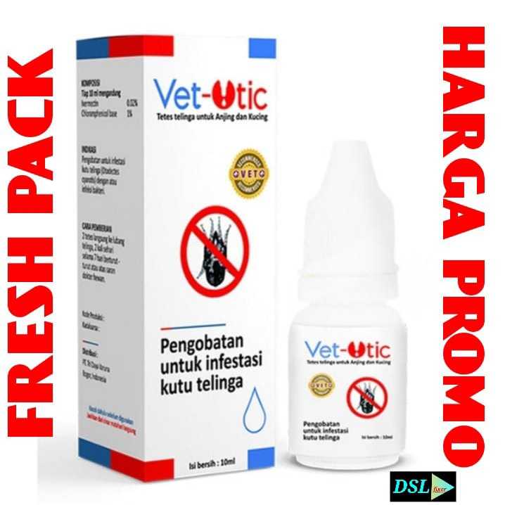 Vet Otic 10 Ml Obat Tetes Kutu Tungau Radang Telinga Anjing Kucing