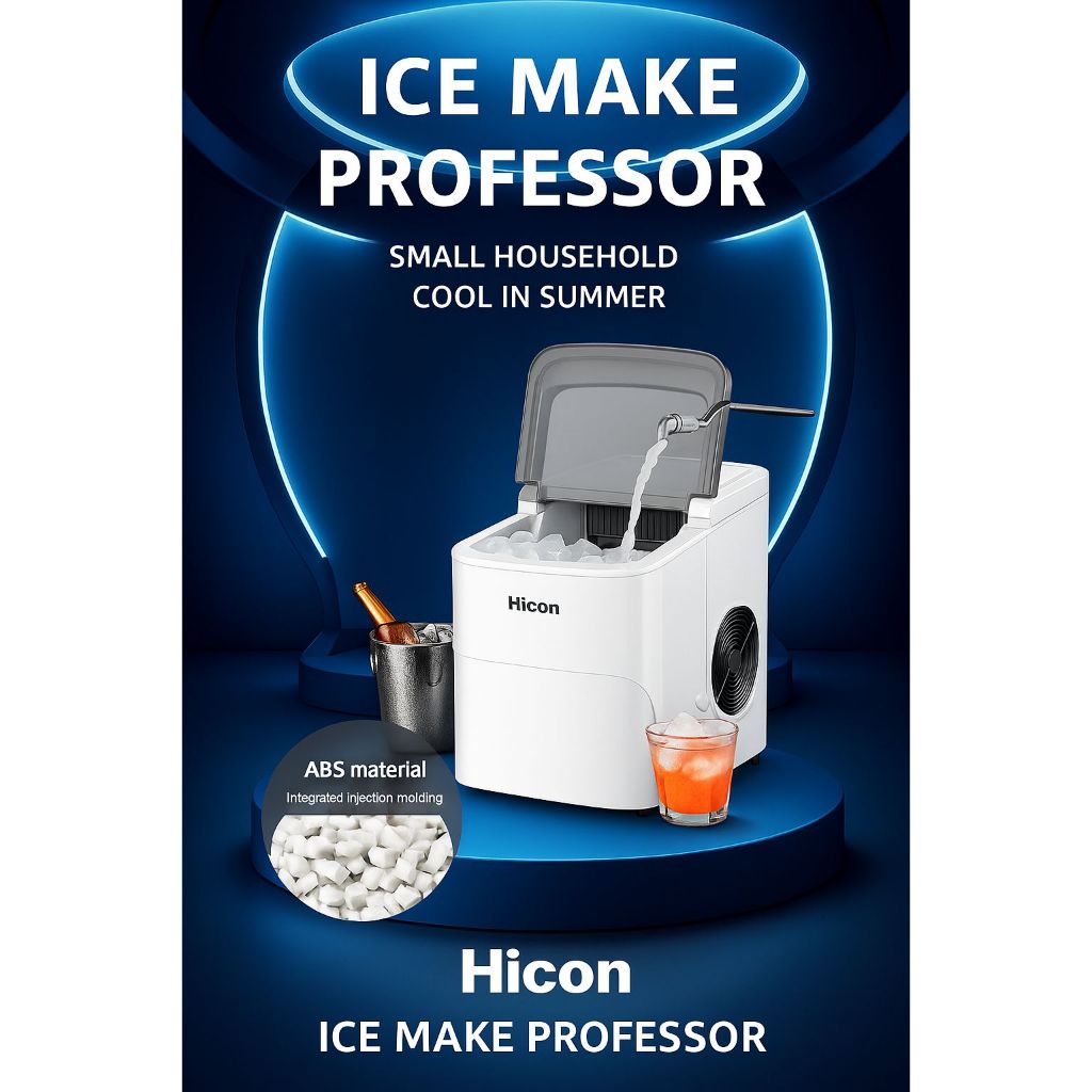 MESIN PEMBUAT ES BATU ICE MAKER MACHINE Hicon 16A mesin es batu ice maker Cube Machine Ice Cream HZB