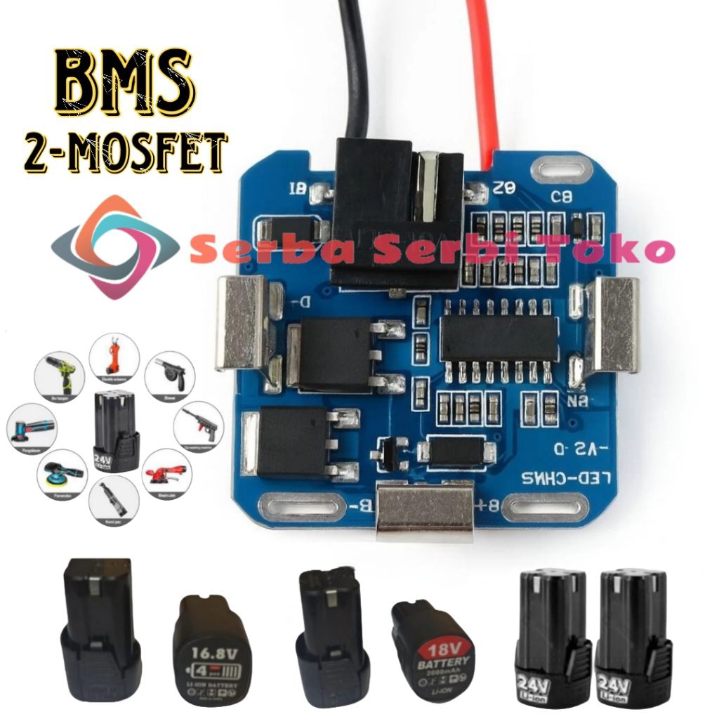 BMS BOR BATERAI 4S 2MOSFET 16.8V 18V 24V MODUL BMS BATRE 4CELL BISA UNTUK SEGALA MERK UNIVERSAL