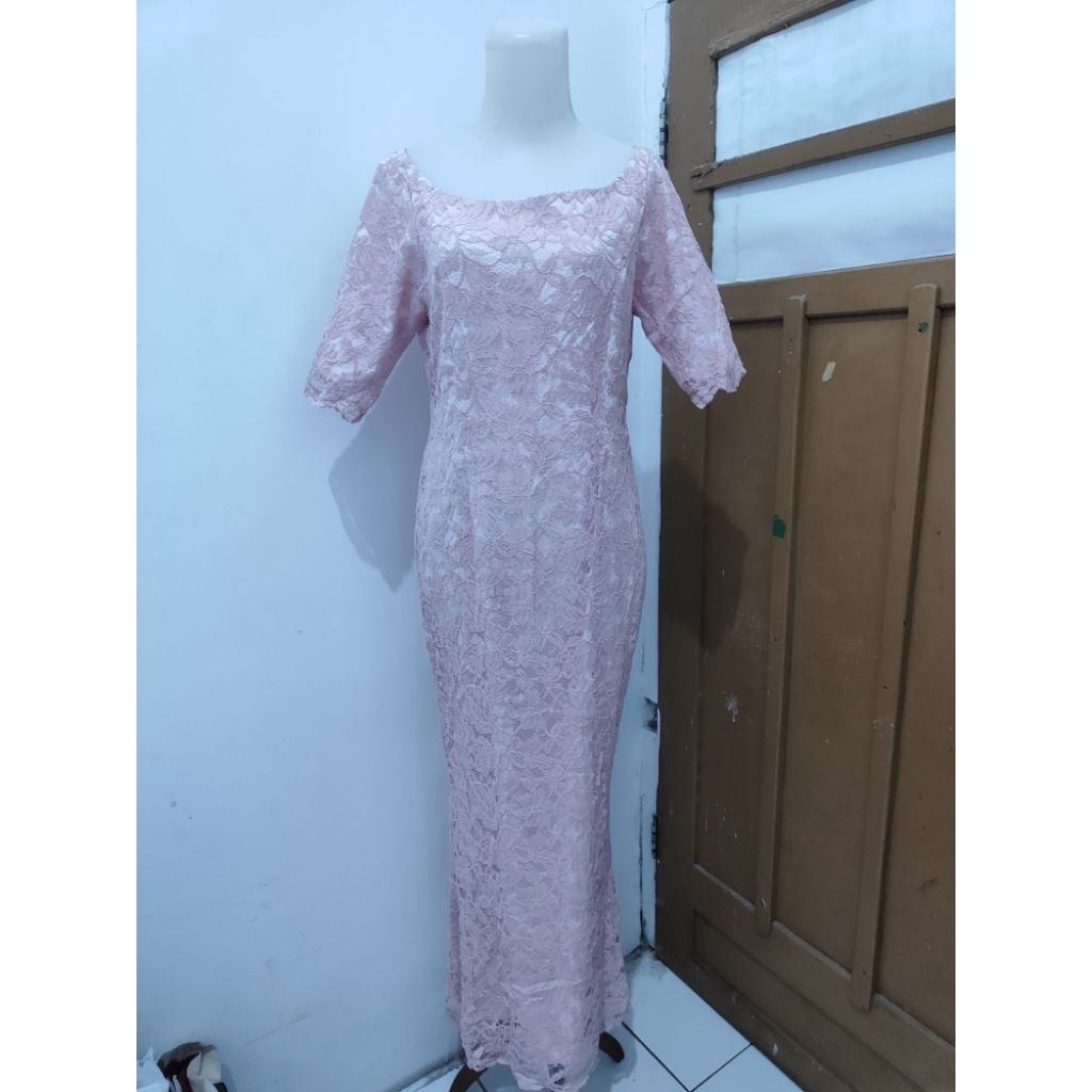 brukat duyung/dress pesta/pink soft