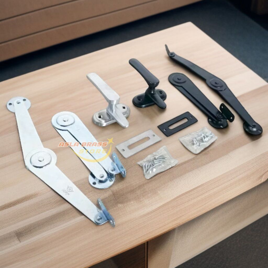 Perlengkapan Jendela Hak Angin Salon Sikutan Hak Angin Lipat 9 Inc Rambuncis Grendel Engsel 3 inc