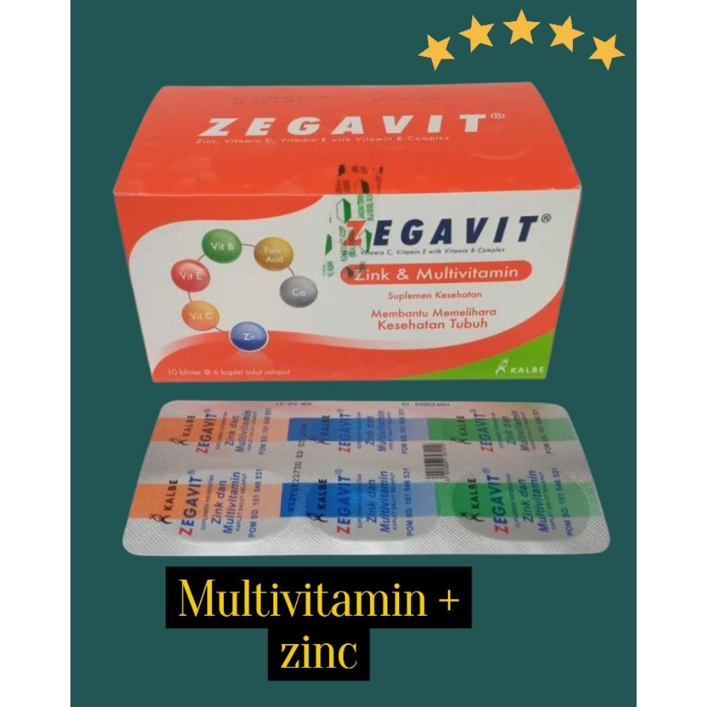 ZEGAVIT MULTIVITAMIN + ZINC STRIP ISI 6 KAPLET
